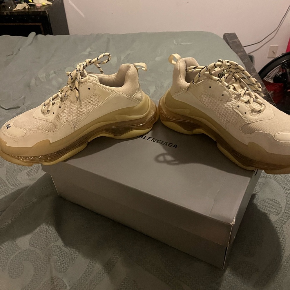 Balenciaga Triple S Cream and Yellow-Tan Sneakers - Picture 4 of 6